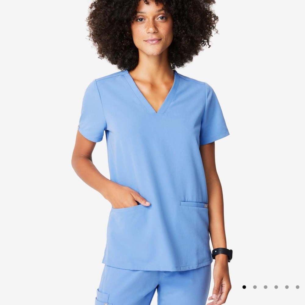 FIGS CASMA Scrub Top-CEIL BLUE,XL